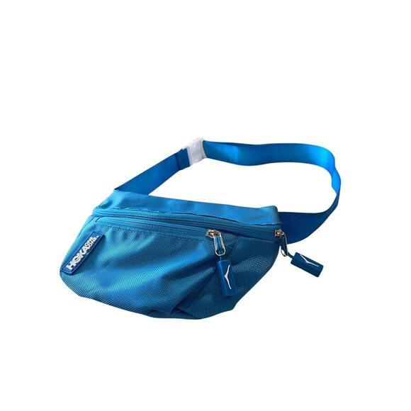 Hoka One One Fanny Hip Pack Everywhere Belt Bag 3 Zipper Blue Outdoor Sports EUC - Picture 2 of 11